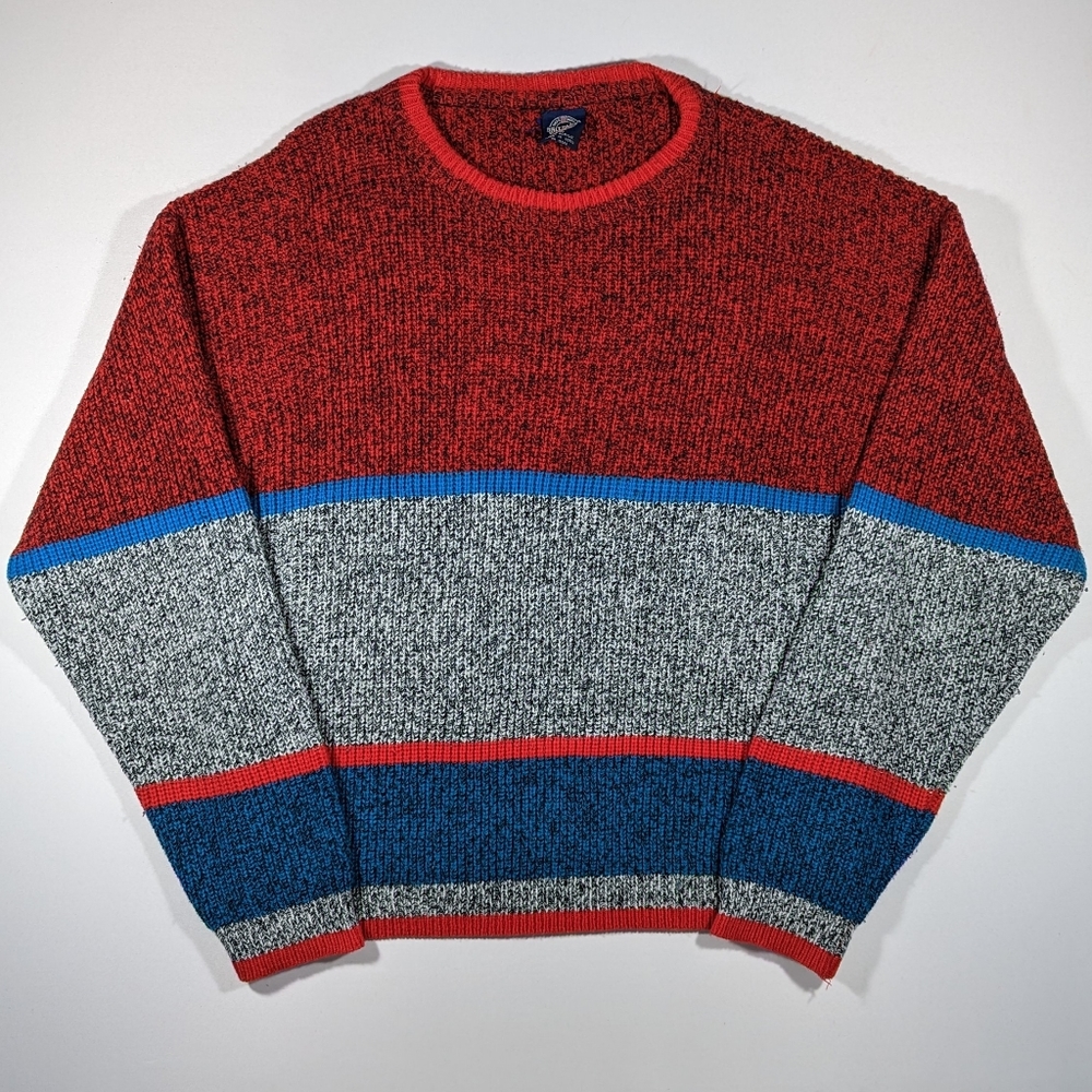 Vintage Brittania Sweater 90s Tight Knit Men's Size XL Color Block Pullover